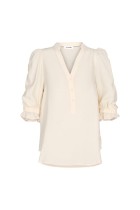 Co' Couture - Callum Elastic SS V-Blouse - Beige