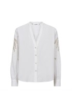 Co' Couture - Kellise Lace Cut V-Shirt - Hvid