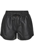 Co' Couture - Phoebe Leather Crop Shorts - Sort