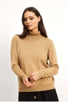 IN FRONT Camille High Neck Pullover, Farve: Camel, Størrelse: XXL, Dame