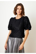 IN FRONT Eliana Bluse, Farve: Black, Størrelse: XL, Dame