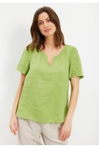 IN FRONT Lino Bluse, Farve: Apple Green, Størrelse: M, Dame