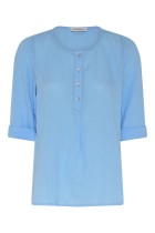 IN FRONT Lino Bluse, Farve: Light Blue, Størrelse: XXL, Dame