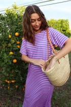 Liberté - Alma T-Shirt Dress - Blue Pink Stripe