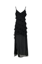 Neo Noir - Palazzo Frill Dress - Sort