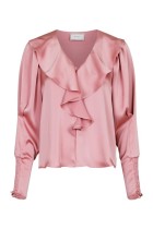 Neo Noir - Sandie Sateen Blouse - Light Pink