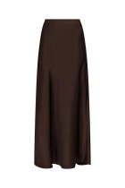 Neo Noir - Vicky Heavy Sateen Skirt - Dark Brown