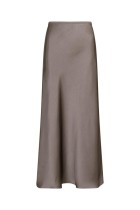 Neo Noir - Vicky Heavy Sateen Skirt - Warm Grey