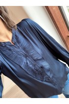 Neo Noir - Zola Blouse - Midnight Blue