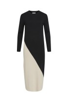 Object - Ester Block Ls Knit Dress - Black Sandshell