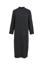 Object - Geromia Ls O-Neck Knit Dress - Mørkegrå