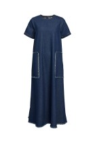 Object - Harlow S/S Long Dress - Blue Denim