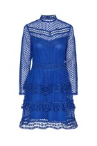 Y.A.S - Alberta LS New Lace Dress - Blå