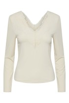 Y.A.S - Lori Ls Lace Top - Beige