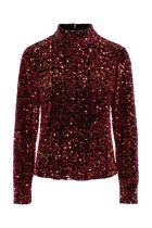 Y.A.S - Pinko Sequin Ls Blouse - Sort Pink